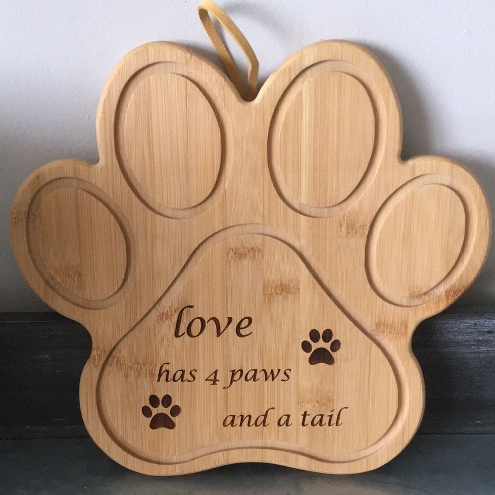 NEW Love has 4 paws and a tail wall hanging dog lovers gift pet 11"